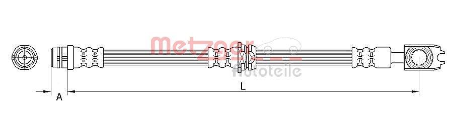 Flexible de frein (Durite de frein) METZGER ref. 4116205